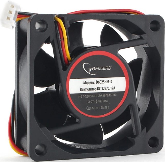 

Вентилятор для корпуса Gembird D6025HM-3 60mm fan, 4500 об/мин, 25 dBA, 3pin, D6025HM-3