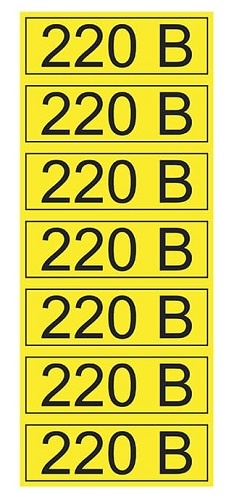 Наклейка Rexant 56-0007-2 знак электробезопасности «220 В» 35х100 мм 70шт, цвет желтый - фото 1
