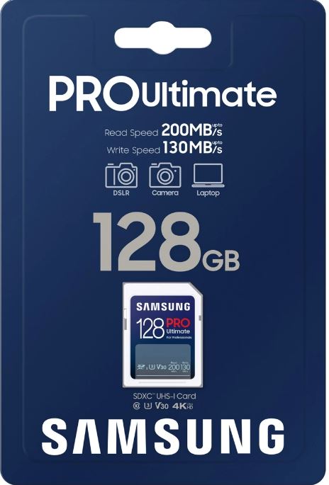 

Карта памяти SDXC 128GB Samsung MB-SY128S/WW PRO Ultimate, 130/200MB/s, MB-SY128S/WW