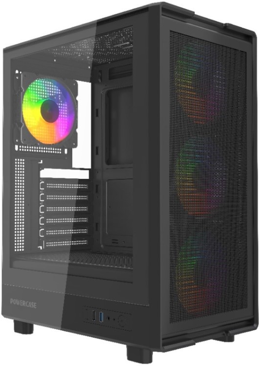 

Корпус ATX Powercase Mistral A4B CMAB-L4 черный, без БП, боковая панель из закалнного стекла, USB 2.0, USB 3.2, Mistral A4B