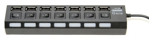 Концентратор 5bites HB27-203PBK 7*USB2.0, БП 5В-2А, 1м, черный