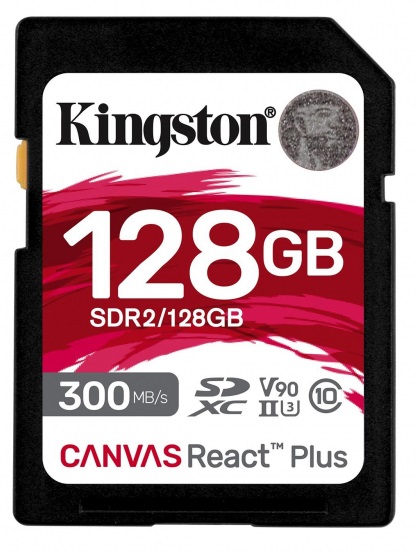 

Карта памяти MicroSDXC 128GB Kingston SDR2/128GB Canvas React Plus SDXC UHS-II 300R/260W U3 V90, SDR2/128GB