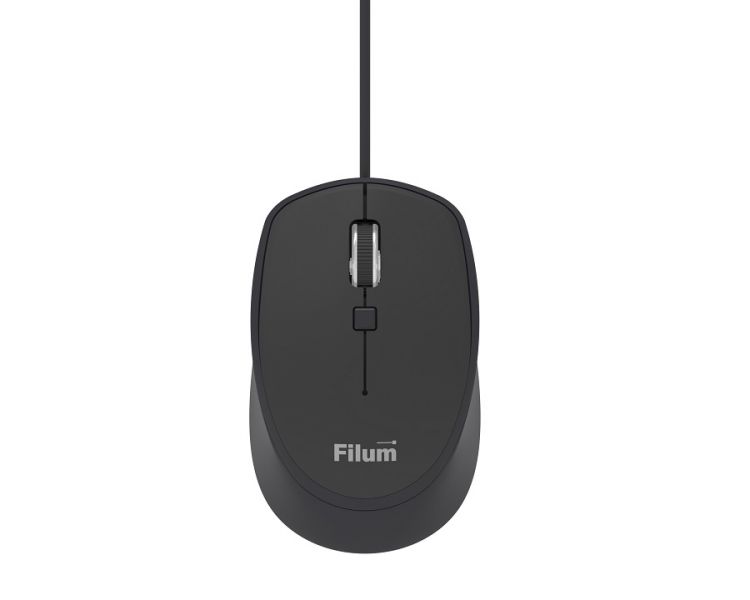 Мышь Filum FL-M10-BK оптическая проводная USB 4 кл., DPI: 800/1200/1600/2400, черная, Windows XP/Vista/7/8/10, MacOS Длина кабеля: 1,5м