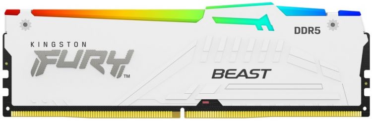 

Модуль памяти DDR5 16GB Kingston FURY KF552C36BWEA-16 Beast White RGB EXPO 5200MHz CL36 1RX8 1.25V 16Gbit retail, KF552C36BWEA-16