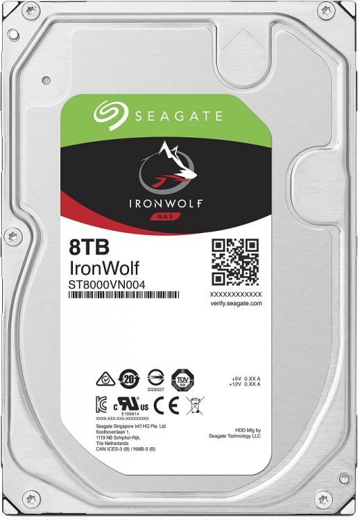 Жесткий диск 8TB SATA 6Gb/s Seagate ST8000VN004 3.5 IronWolf 7200rpm 256MB жесткий диск seagate ironwolf st6000vn001 sata iii 6tb 7200rpm 256mb 3 5