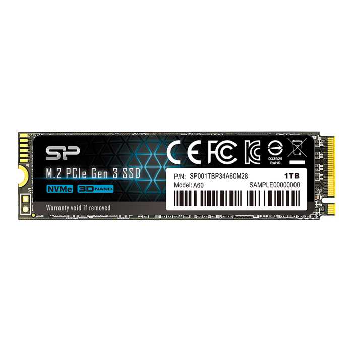 

Накопитель SSD M.2 2280 Silicon Power SP001TBP34A60M28 P34A60 1TB PCIe Gen3x4 TLC 2200/1600MB/s MTBF 2M, SP001TBP34A60M28