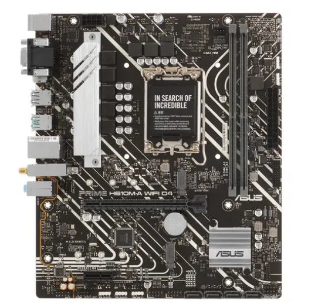 

Материнская плата mATX ASUS PRIME H610M-A WIFI (LGA1700, H610, 2*DDR5 (5600), 4*SATA 6G, 2*M.2, 2*PCIE, Glan, WiFi, BT, HDMI, VGA, DP, 2*USB 3.2, 4*US, PRIME H610M-A WIFI