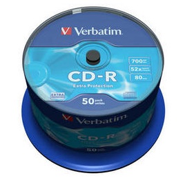 Диск CD-R Verbatim 43351 700МБ 80 мин 52x 50 шт Cake Box DL 1612₽