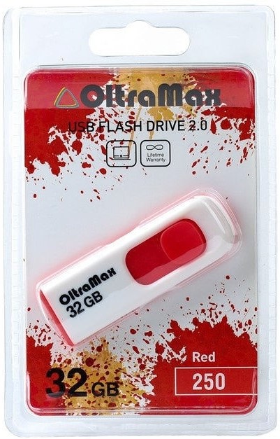 

Накопитель USB 2.0 32GB OltraMax OM-32GB-250-Red 250, красный, OM-32GB-250-Red