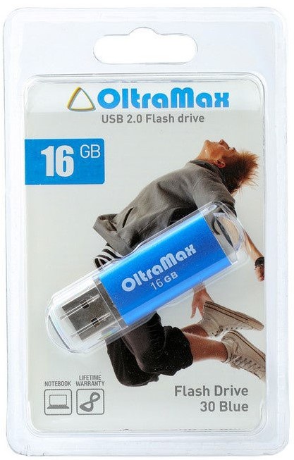 

Накопитель USB 2.0 16GB OltraMax OM016GB30-Bl 30, синий, OM016GB30-Bl