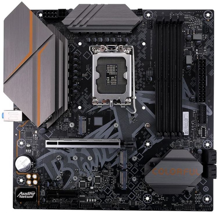 Материнская плата mATX Colorful BATTLE-AX Z790M-PLUS D5 V20 (LGA1700, Z790, 4*DDR5 (4800), 6*SATA, 2*PCIe, 3*M.2, 4*USB 3.2, 4*USB 2.0, USB Type-C, DP