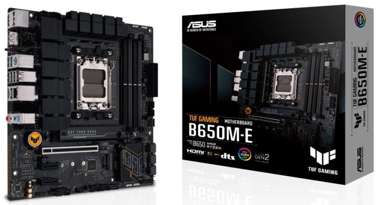 

Материнская плата mATX ASUS TUF GAMING B650M-E 90MB1FU0-M0EAY0 (AM5, AMD B650, 4*DDR5(6400), 4*SATA3, 2*M.2, Audio, Gb LAN, USB 3.2, USB 2.0, 2*DP, HD, TUF GAMING B650M-E