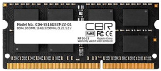 Модуль памяти SODIMM DDR4 16GB CBR CD4-SS16G32M22-01 PC4-25600, 3200MHz, CL22, 1.2V - фото 1