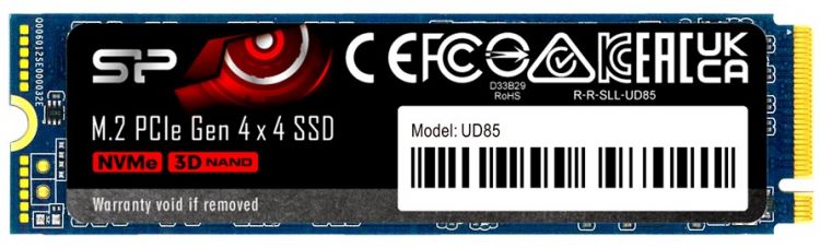 Накопитель SSD M.2 2280 Silicon Power SP01KGBP44UD8505 UD85 1TB PCI-E 4.0 x4 3600/2800MB/s MTBF 1.5M