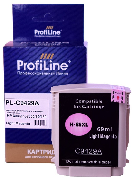 

Картридж ProfiLine PL_C9429A_LM струйный (№85) для принтеров HP DesignJet 30/90/130 Light Magenta 28 мл, PL_C9429A_LM