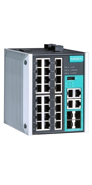 

Коммутатор MOXA EDS-528E-4GTXSFP-LV-T Managed Gigabit Ethernet switch with 24 10/100BaseT(X) ports, and 4 combo 10/100/1000BaseT(X) or 100/1000BaseSFP, EDS-528E-4GTXSFP-LV-T