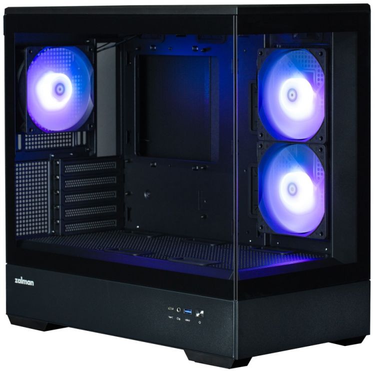 

Корпус mATX Zalman P30 черный, без БП, боковая и фронатльная панели из закаленного стекла, USB Type-C, 2*USB 3.0, audio, P30