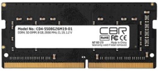 Модуль памяти SODIMM DDR4 8GB CBR CD4-SS08G26M19-01 PC4-21300, 2666MHz, CL19, 1.2V