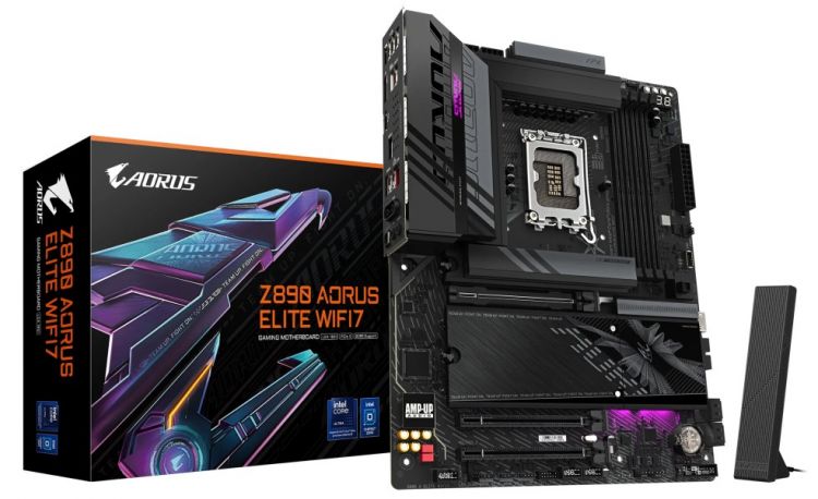 

Материнская плата ATX GIGABYTE Z890 AORUS ELITE WIFI7 (LGA1851, Z890, 4*DDR5 (9200), 4*SATA 6G RAID, 4*M.2, PCI-E, 2.5Glan, WiFi, BT, 5*USB 3.2, 4*USB, Z890 AORUS ELITE WIFI7