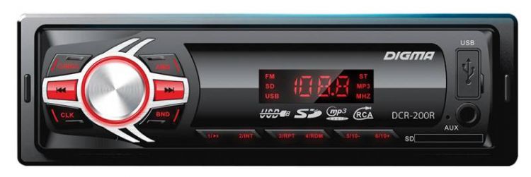 

Автомагнитола Digma DCR-200R 1din, 4x45Вт, подсветка, 12 В, USB, SD/MMC, FM, DCR-200R