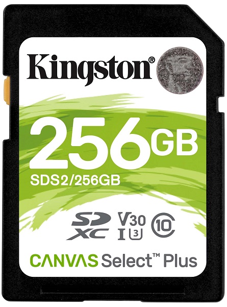 

Карта памяти SDXC 256GB Kingston SDS2/256GB Canvas Select Plus 100R C10 UHS-I U3 V30, SDS2/256GB