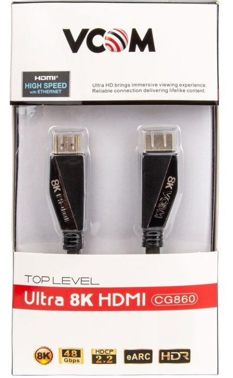 

Кабель интерфейсный HDMI-HDMI VCOM CG860-1M 19M/M, ver. 2.1, 8K/60Hz 1м, CG860-1M