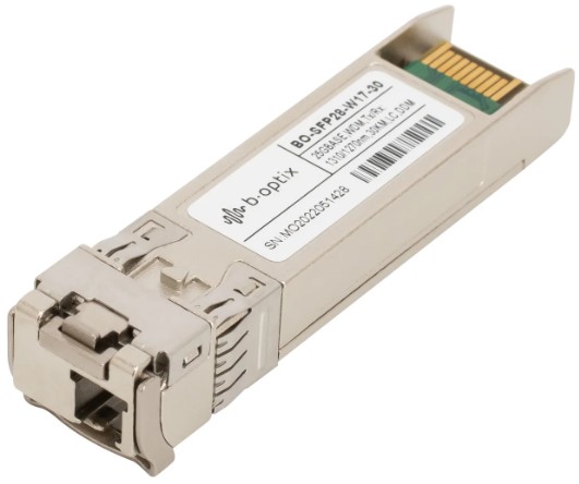 

Модуль SFP28 B-OptiX BO-SFP28-W17-30 WDM, 25GBASE, разъем LC, дальность до 30км, 1310нм, BO-SFP28-W17-30