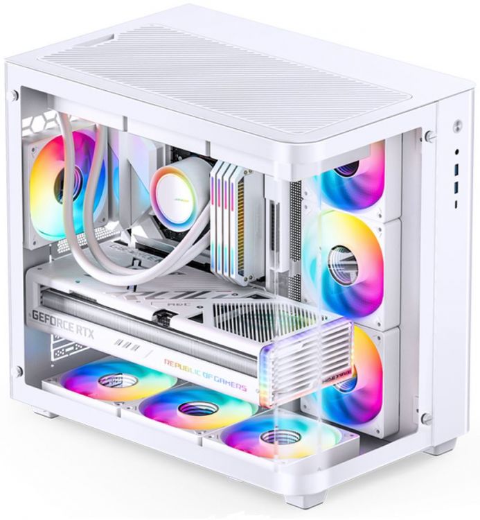 

Корпус ATX JONSBO TK-3 White без БП, белый, боковая панель из закленного стекла, 2*USB 3.2 Gen 1 Type-A, USB 3.2 Gen 2 Type-C, audio, TK-3 White