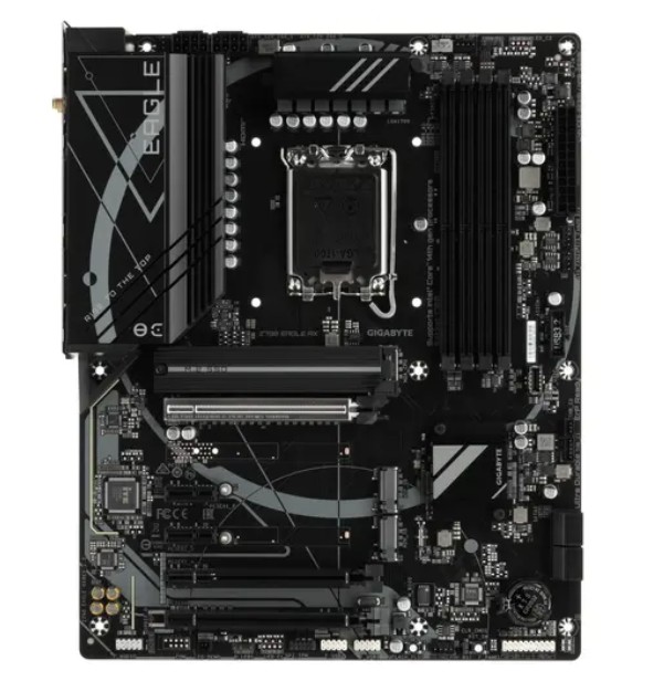 Материнская плата ATX GIGABYTE Z790 EAGLE AX (LGA1700, Intel Z790, 4*DDR5(7600), 4*SATA 6G RAID, 3*M.2, 3*PCIe, 2,5Glan, HDMI, DP, 2*USB 2.0, 5*USB 3.