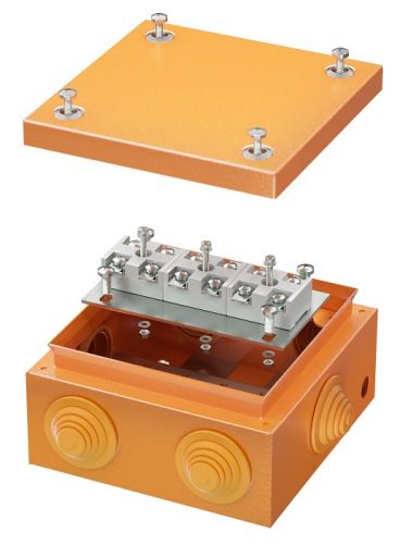 Коробка распределительная DKC FSK31610 стальная FS с кабельными вводами и клеммниками, IP55, 150х150