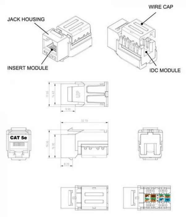 фото Hyperline KJNE-8P8C-C5e-90-WH