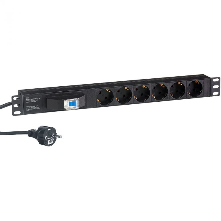 

Блок розеток Exegate ServerPro PDU-19H610 Al-6S-EU2.5CU-1P EX280835RUS (19", 1U, Алюминий, 6 Schuko, кабель с евровилкой VDE-250V-16A-3*1.5mm2, медь,, ServerPro PDU-19H610 Al-6S-EU2.5CU-1P