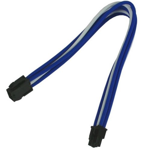 Удлинитель Nanoxia NX6PV3EBW 6-pin PCI-E, 30см, индивидуальная оплетка, синий/белый