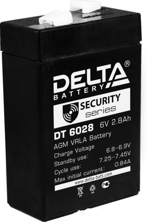 

Аккумулятор Delta DT 6028 6V/2.8Ah, DT 6028