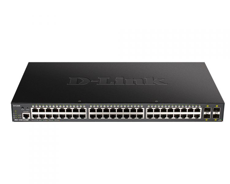 

Коммутатор D-link DGS-1250-52XMP/A1A 48x10/100/1000Base-T PoE (370Вт), 4x10GBase-X SFP+, L2, 19”, DGS-1250-52XMP/A1A