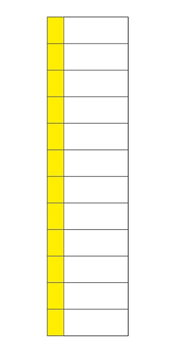 Наклейка Rexant 55-0010 маркировочная таблица 12 модулей (50х216 мм), цвет желтый - фото 1