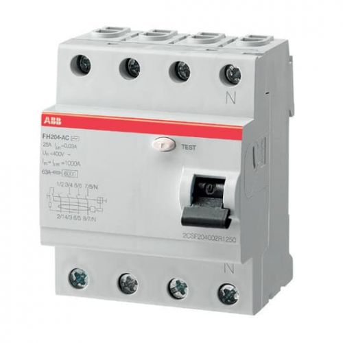 Выключатель дифференциального тока (ВДТ, УЗО) ABB 2CSF204006R2250 FH204AC 4Р 25А 100mA (AC)
