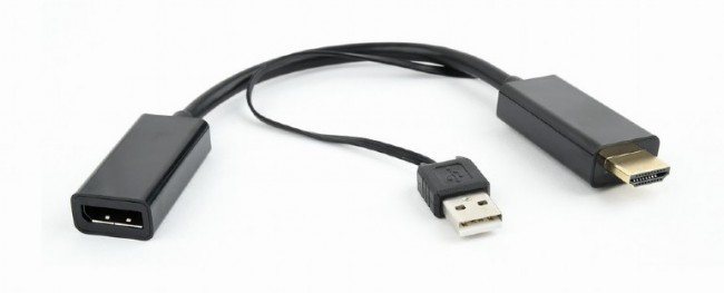 

Конвертер интерфейсов Cablexpert HDMI - DisplayPort черный, 5 VDC/1A, 15см, HDMI - DisplayPort