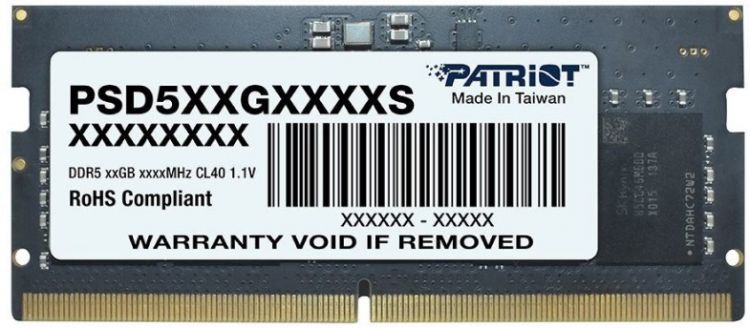 Модуль памяти SODIMM DDR5 32GB Patriot Memory PSD532G48002S Signature Line PC5-38400 4800MHz CL40 1.1V - фото 1