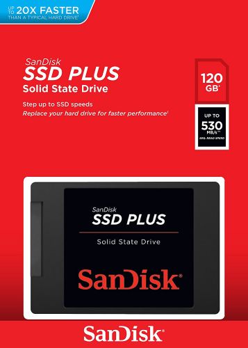 Накопитель SSD 2.5'' SanDisk SDSSDA-120G-G27 Plus 120GB 3D TLC SATA 6Gb/s 530/310MB/s MTBF 1.75M - фото 4