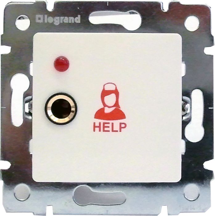 Розетка HostCall КР-01 для подключения кнопки К-02С5, цвет белый/серебро