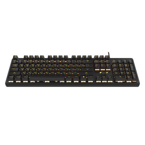 Клавиатура HIPER GK-4 CRUSADER чёрная, игровая, Slim, USB, Xianghu Blue switches, янтарная подсветка, влагозащита - фото 2