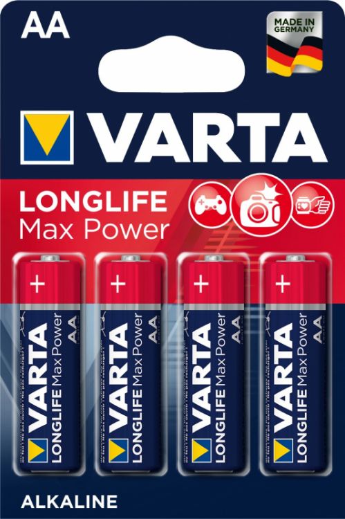 

Батарейка Varta LONGLIFE MAX POWER (MAX TECH) LR6 AA 04706101404 BL4 Alkaline 1.5V, LONGLIFE MAX POWER (MAX TECH) LR6 AA