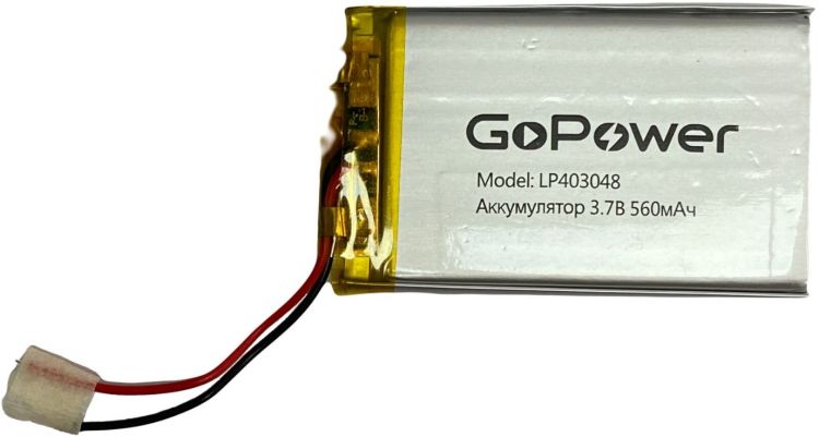 

Аккумулятор GoPower LP403048 00-00024499 Li-Pol 3.7V 560mAh, LP403048