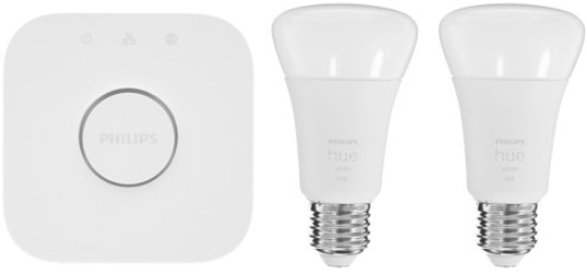 

Лампа светодиодная Philips 929001821619 Hue, 9W, 806lm, Е27, А60, тёплый белый свет, 2шт, блок управления освещением, ПУ, 929001821619