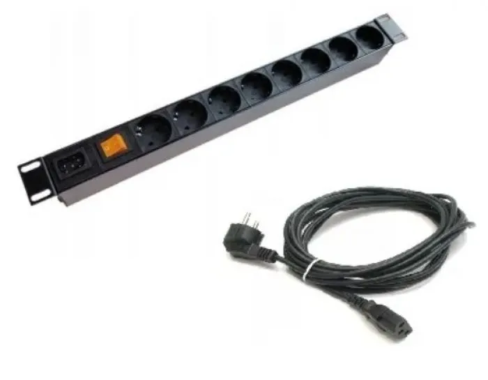 фото QTECH QS-PDU-1U-16А-8Schuko-1C20