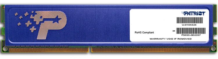 Модуль памяти DDR3 8GB Patriot Memory PSD38G16002H PC3-12800 1600MHz CL11 1.5V радиатор RTL оперативная память 4gb 1x4gb pc3 12800 1600mhz ddr3 so dimm cl11 qumo qum3s 4g1600c11