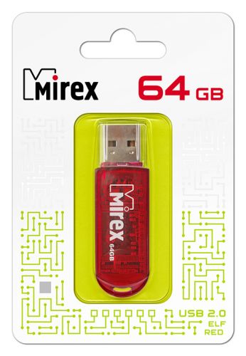 Накопитель USB 2.0 64GB Mirex ELF 13600-FMURDE64 красный