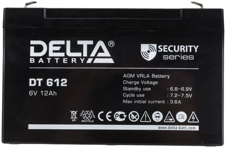 Батарея Delta DT 612 6В, 12Ач
