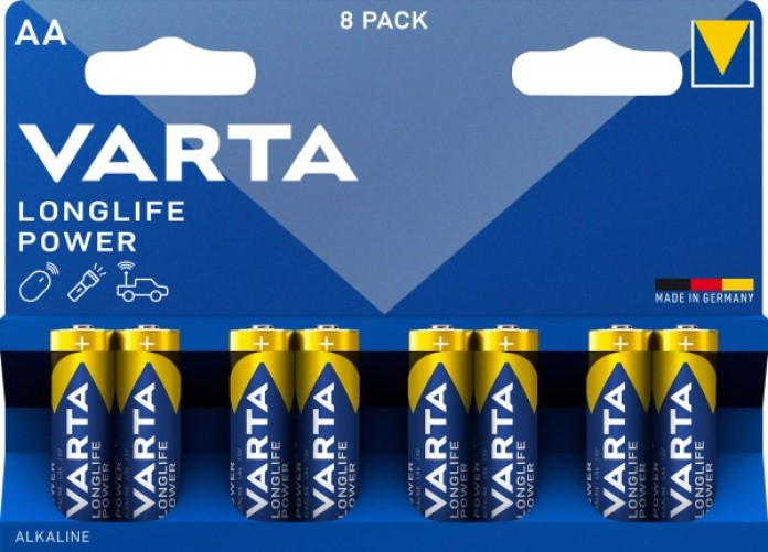 

Батарейка Varta LONGLIFE POWER (HIGH ENERGY) LR6 AA BL8 Alkaline 1.5V (4906) (8/160), LONGLIFE POWER (HIGH ENERGY) LR6 AA